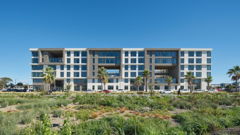 490 Avenue of the Palms seen from the adjacent open space, image by Bruce Damonte