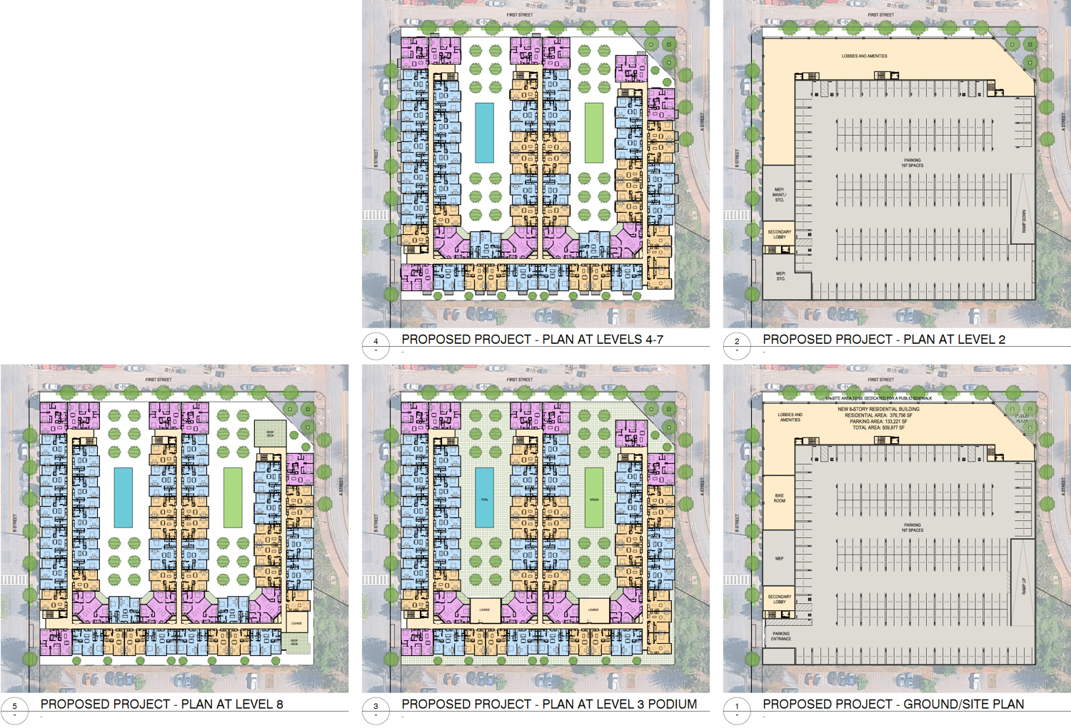 700 B Street floor plates, illustration by SDT Architects