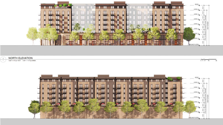 700 B Street north and south elevations, illustration by SDT Architects
