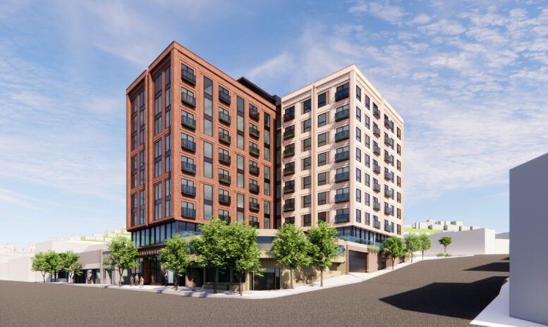 85 West Portal Avenue establishing view, rendering by Handel Architects