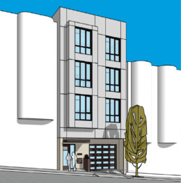 886 Union Street pedestrian view, illustration by TJH Construction