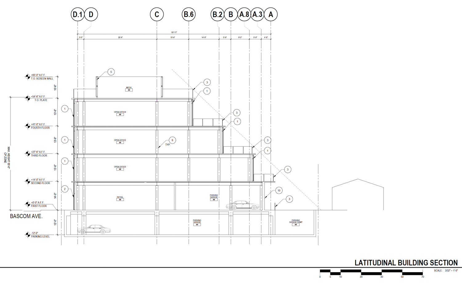 945 South Bascom Avenue vertical cross-section, illustration by Arc Tec