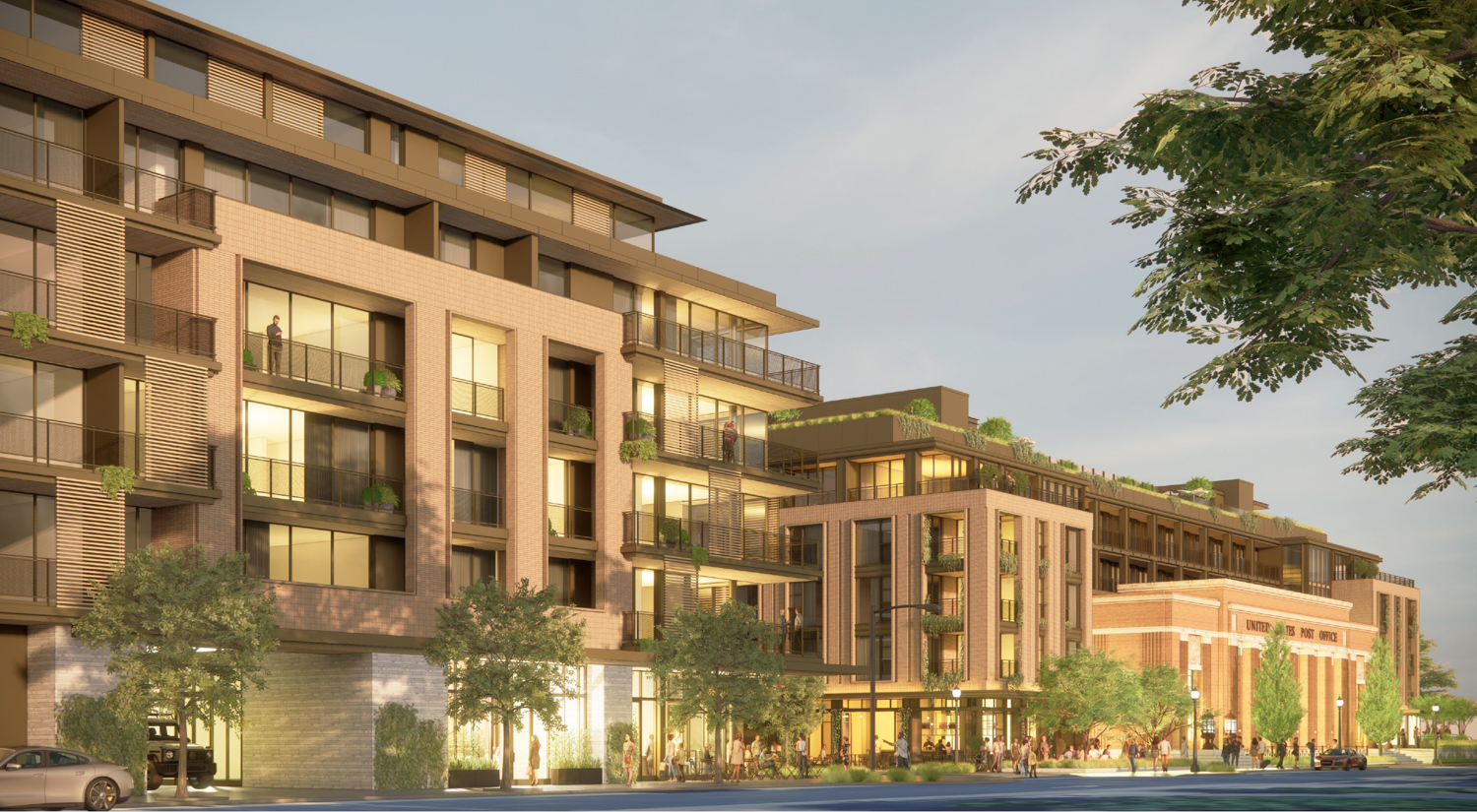 Franklin Station Hotel residences exterior, rendering by BAR Architects & Interiors