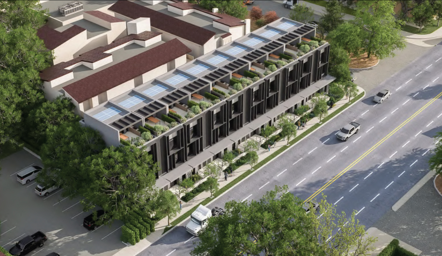 1 Hayward Avenue aerial view, rendering by Haonan Studio