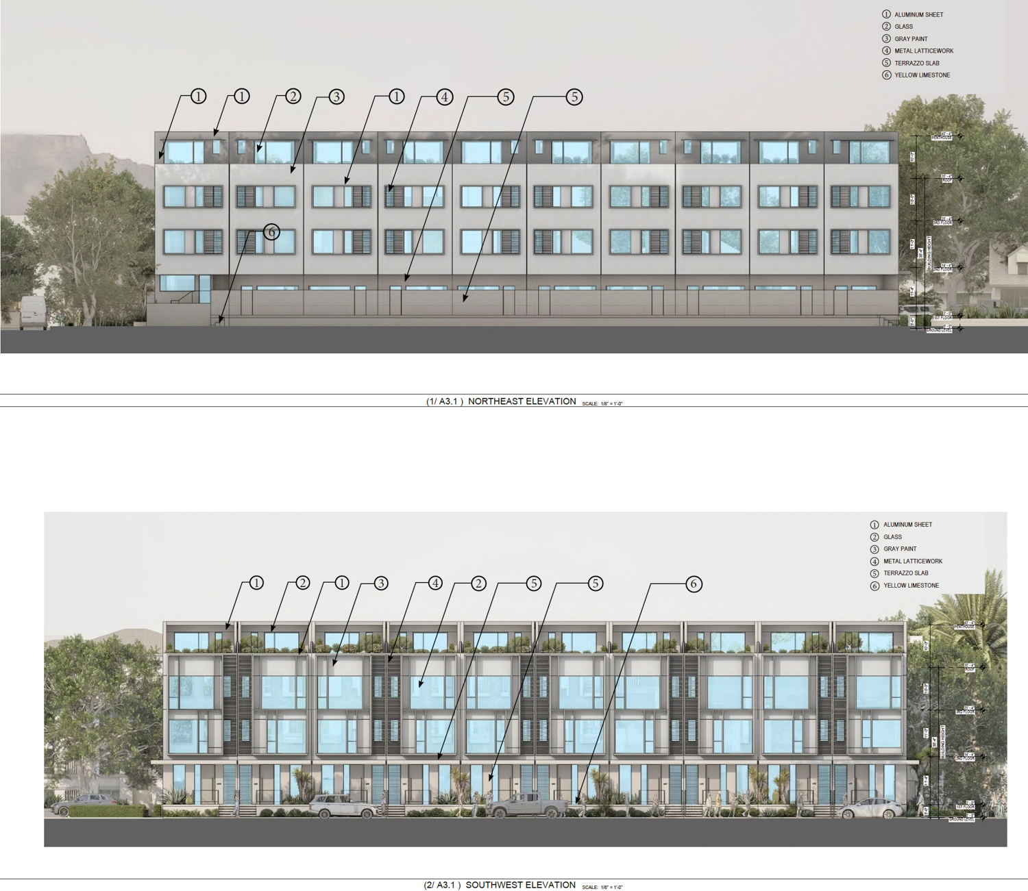 1 Hayward Avenue facade elevation, illustration by Haonan Studio