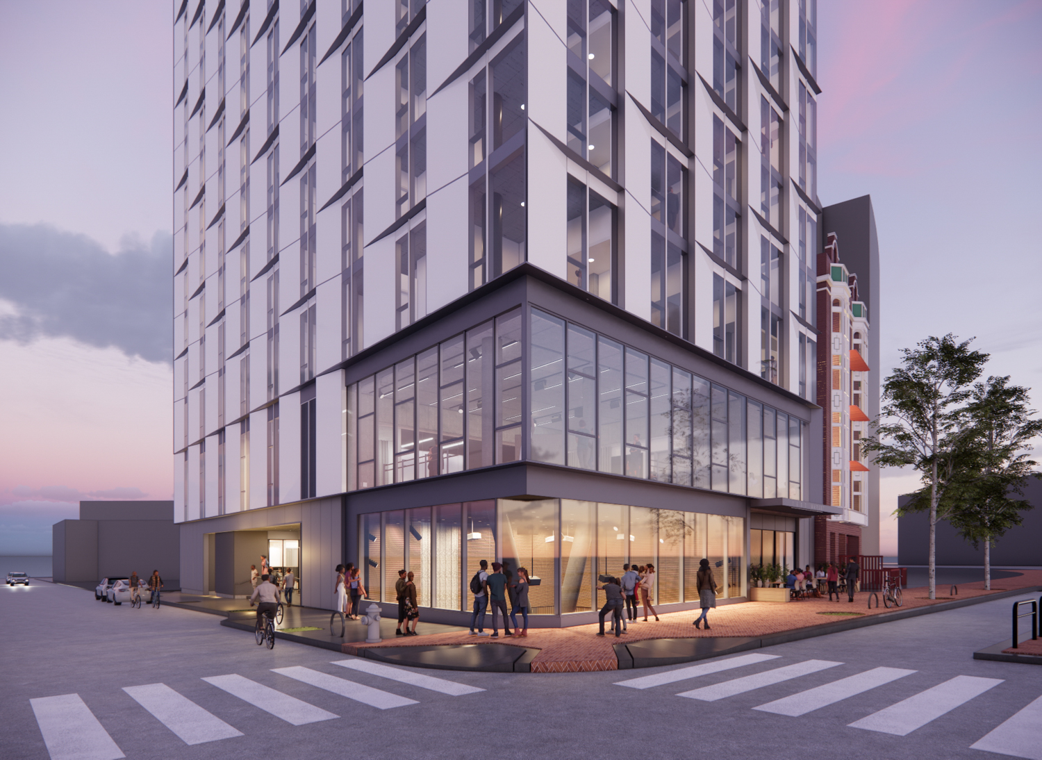 1687 Market Street corner view, rendering by Mark Cavagnero Associates