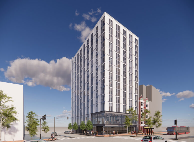 1687 Market Street updated 15-story view, rendering by Mark Cavagnero Associates