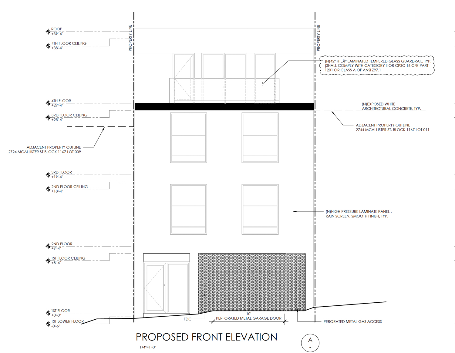 2740 McAllister Street front elevation, illustration by Innovative Consulting Engineer