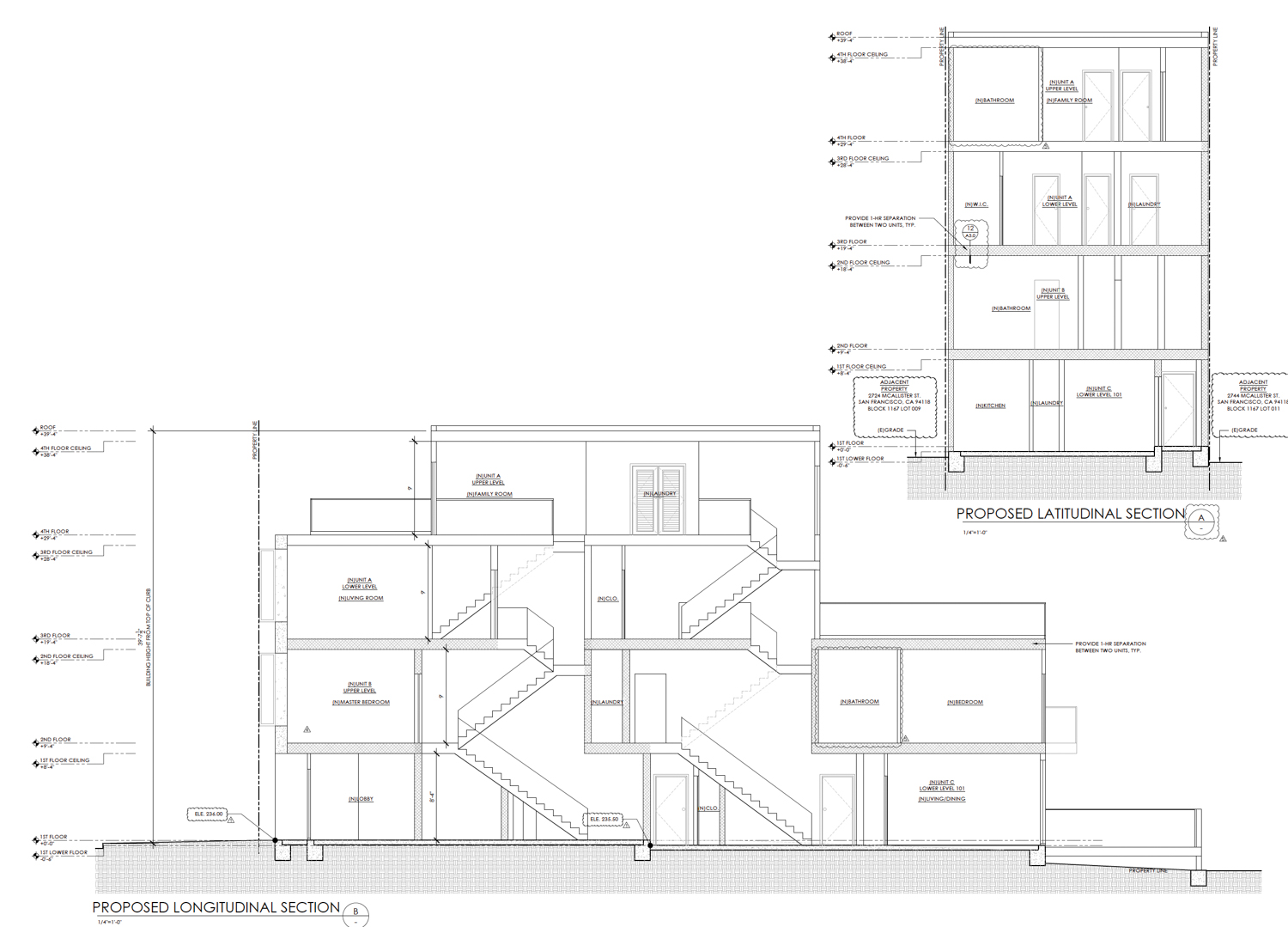 2740 McAllister Street vertical cross-section, illustration by Innovative Consulting Engineer