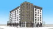 3300 Geary Boulevard establishing view, illustration by Elevation Architects