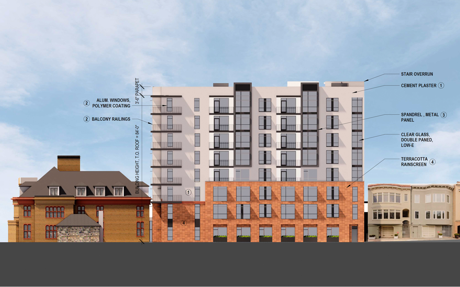 3400 Laguna Street along Francisco street, rendering by HKIT Architects