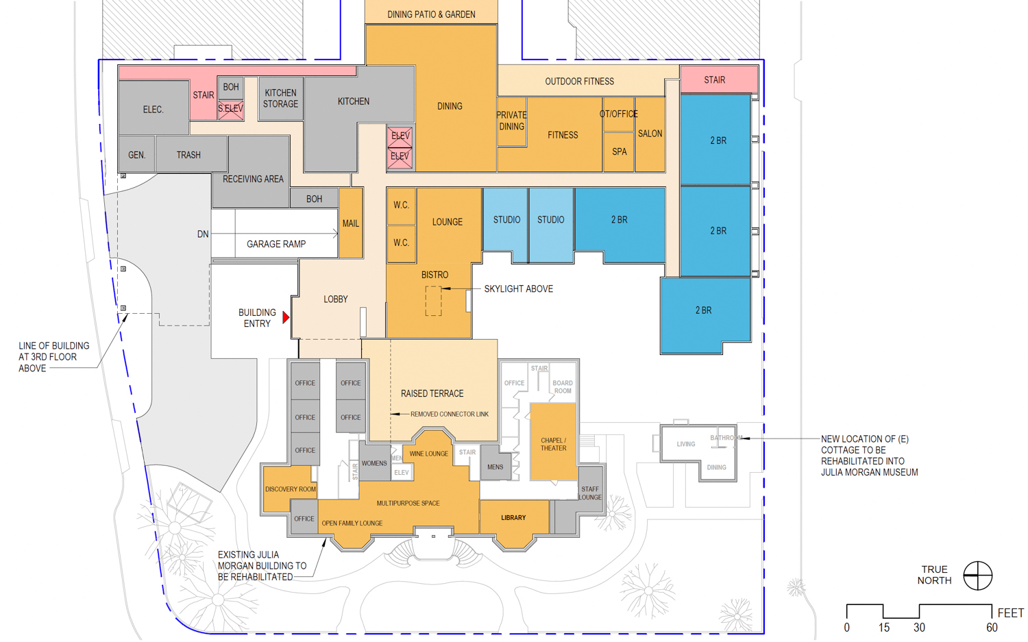 3400 Laguna Street ground-level floor plan, illustration by HKIT Architects