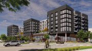 3997 Fabian Way establishing view, rendering by TCA Architects