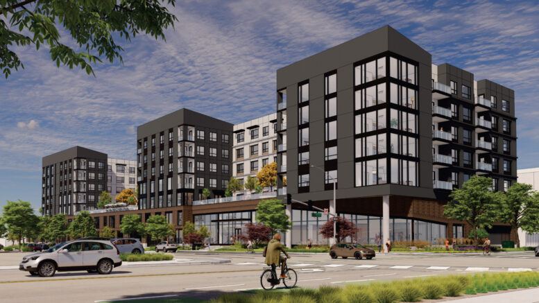 3997 Fabian Way establishing view, rendering by TCA Architects