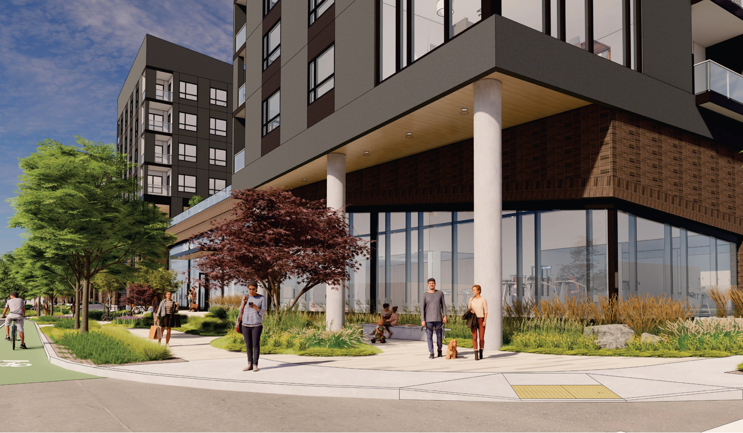 3997 Fabian Way pedestrian view, rendering by TCA Architects
