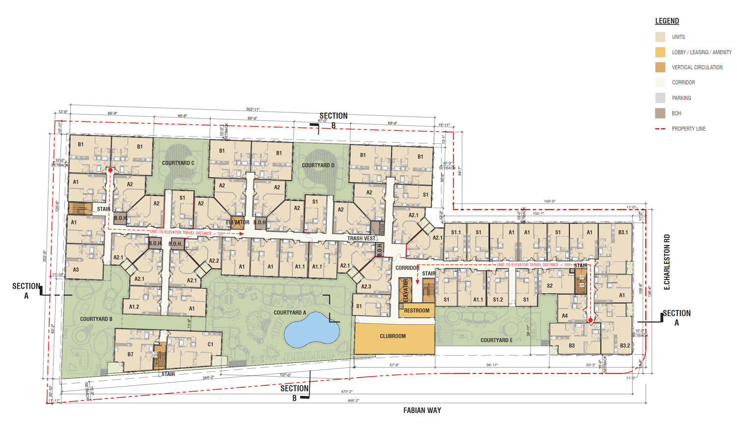 3997 Fabian Way third-level floor plan, illustration by TCA Architects