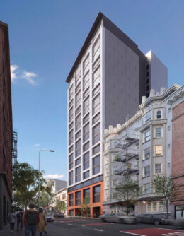 550 O’Farrell Street, rendering by HGA Architects