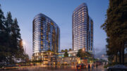5727 College Avenue pedestrian view from Miles Avenue close to BART, rendering by Solomon Cordwell Buenz