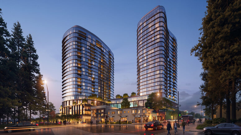 5727 College Avenue pedestrian view from Miles Avenue close to BART, rendering by Solomon Cordwell Buenz