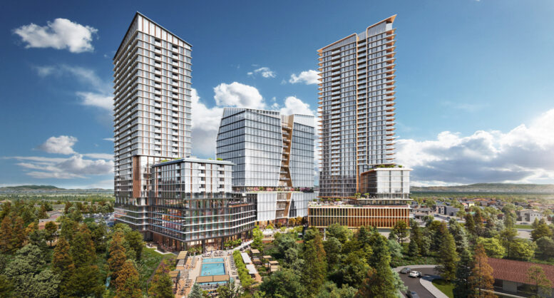 80 Willow Road aerial overview, rendering by Solomon Cordwell Buenz