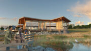 Bay Rise Park educational facility overlooking the restored marsh, rendering by SERA Architects