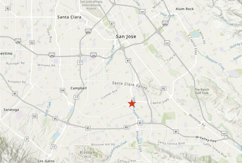 3355 Almaden Expressway Site Location, image via ArcGIS Online