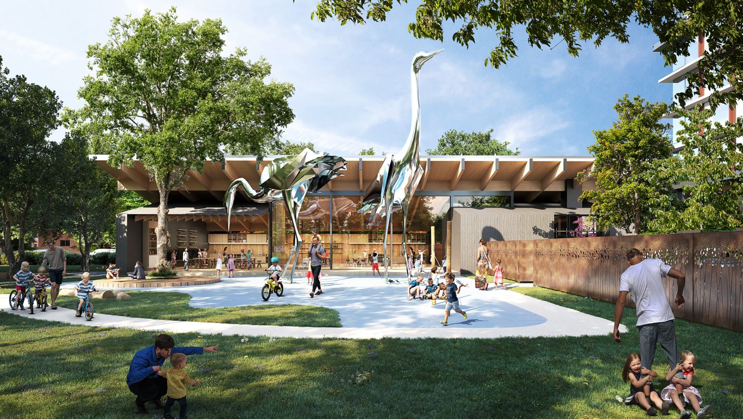 Willow Park Montesorri School, rendering by Solomon Cordwell Buenz