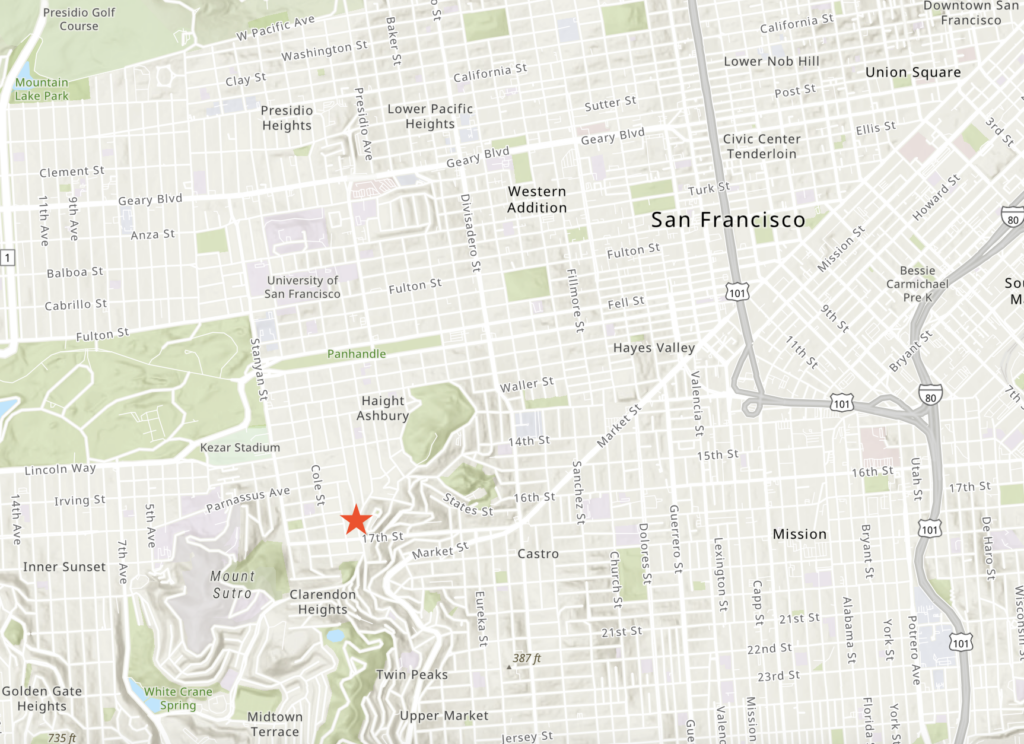 1027-1049 Clayton Street Site Location, image via ArcGIS Online