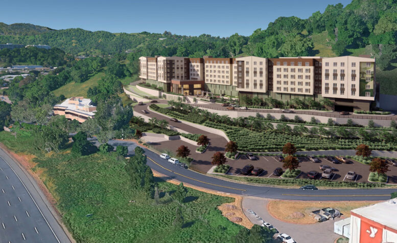 1100 Los Gamos Drive aerial overview, rendering by KTGY