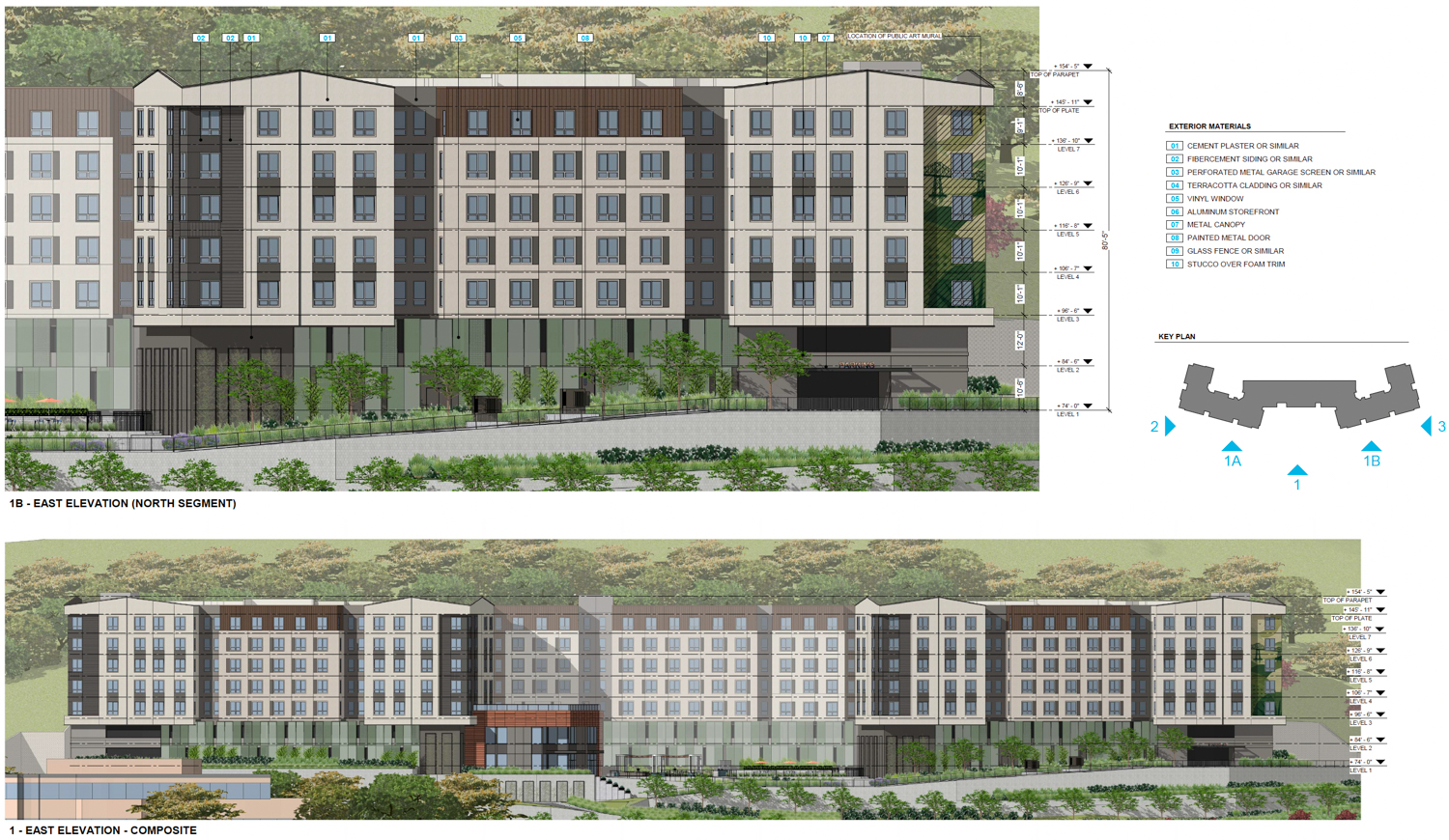 1100 Los Gamos Drive facade elevation, illustration by KTGY