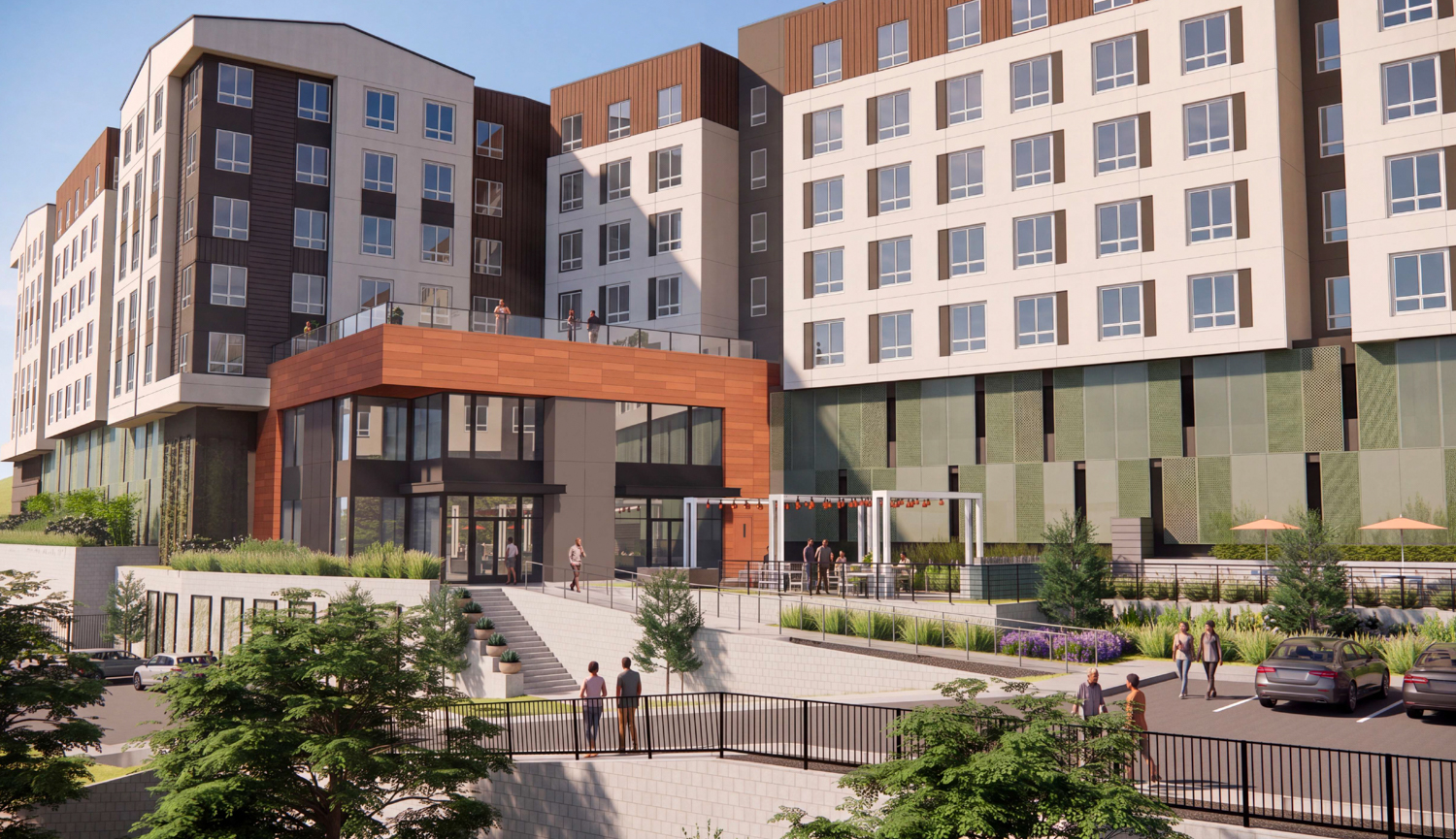 1100 Los Gamos Drive main entrance, rendering by KTGY