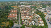 3000 Clearview aerial perspective looking east to the Bay, rendering by KTGY