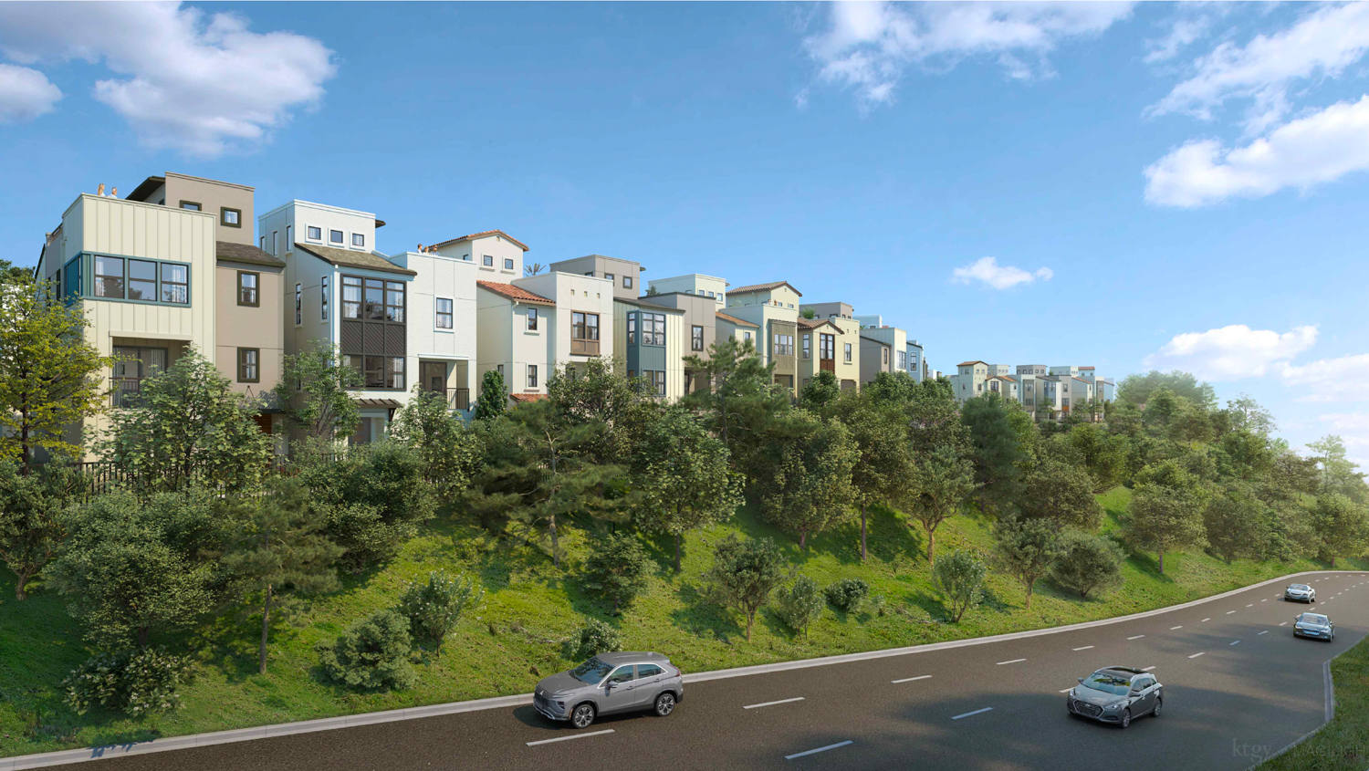 3000 Clearview overlooking Highway 92, rendering by KTGY