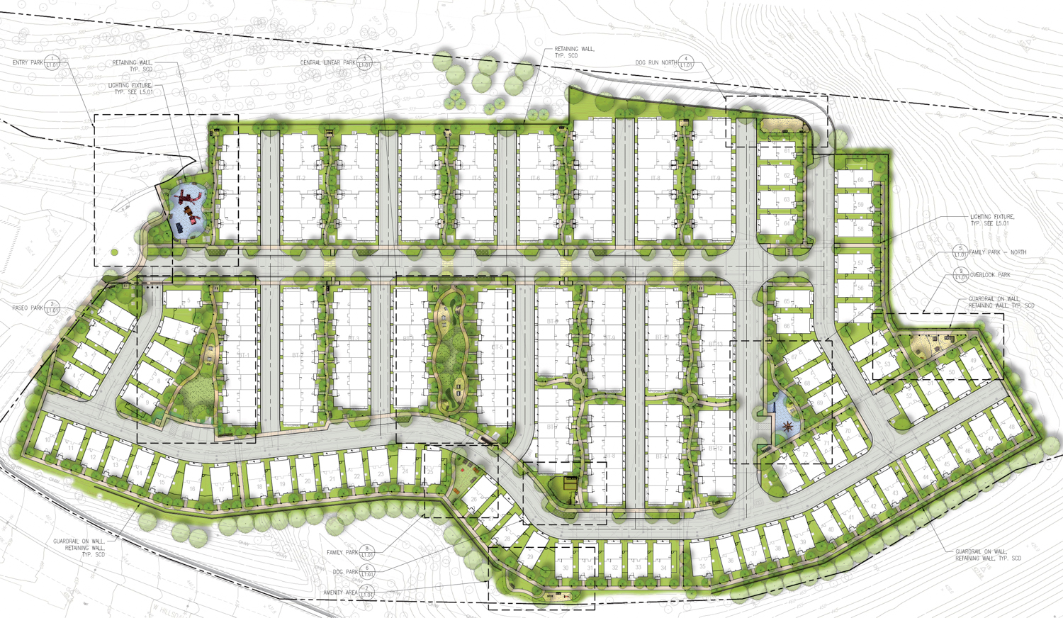 3000 Clearview site plan, illustration by KTGY