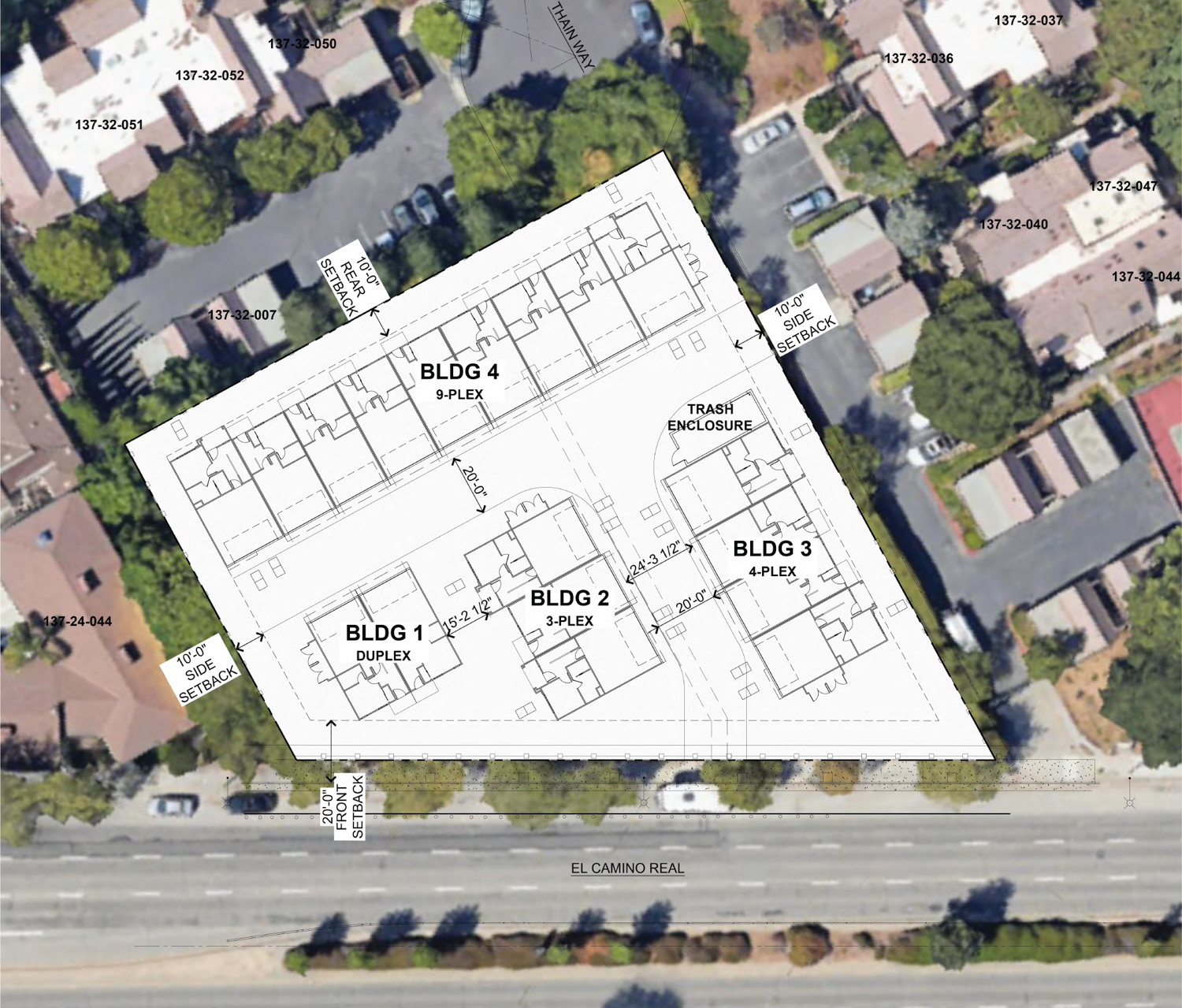 4146 El Camino Real site plan, illustration by SDG Architects