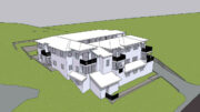 50 Merrydale Road aerial view, illustration by SKS Architects