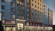 Amoeba Apartments lobby entrance, rendering by Studio KDA
