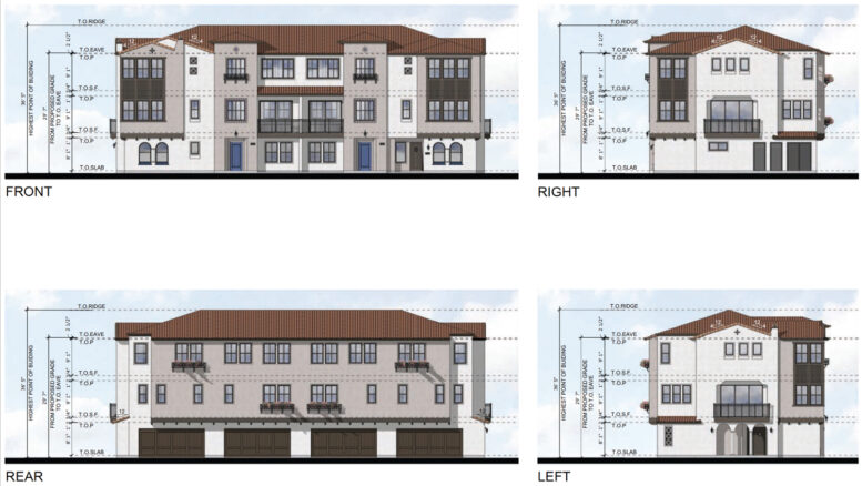 Emory Street Townhomes facade elevation, illustration by Dahlin Group