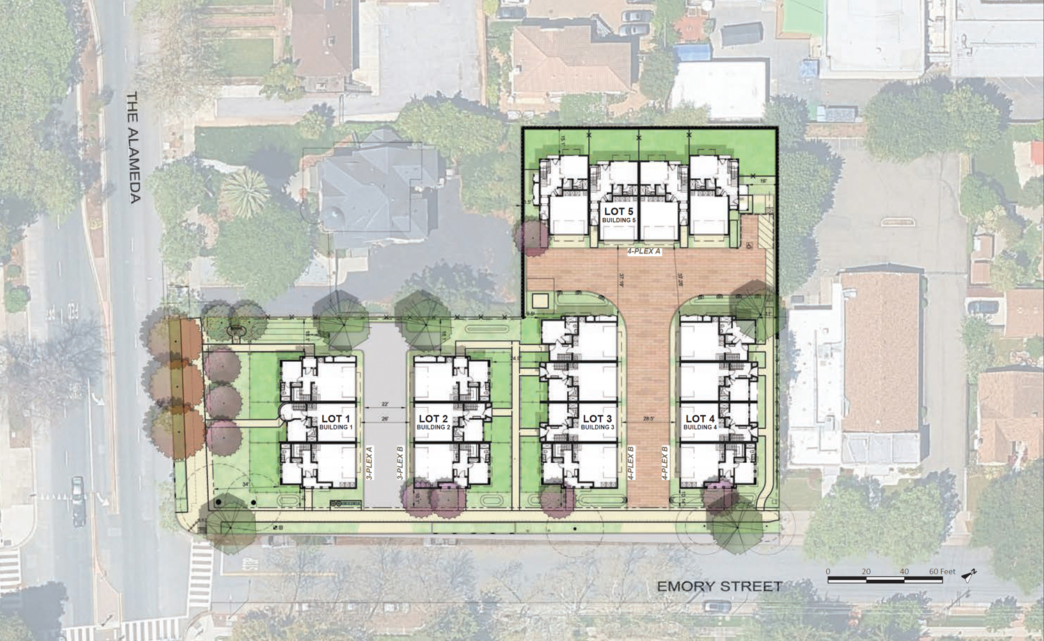 Emory Street Townhomes, illustration by Dahlin Group
