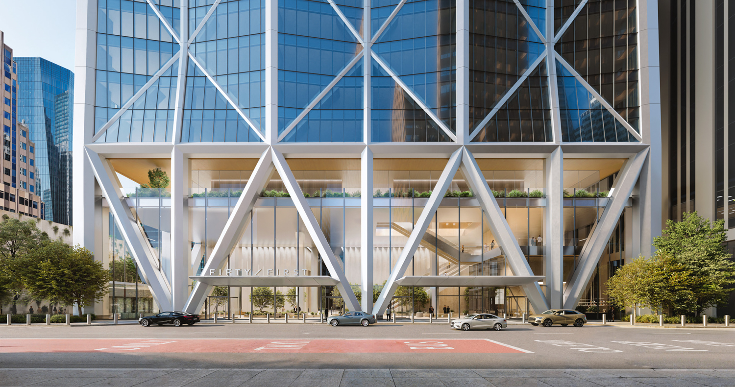 Fifty at First ground view, rendering by Gensler