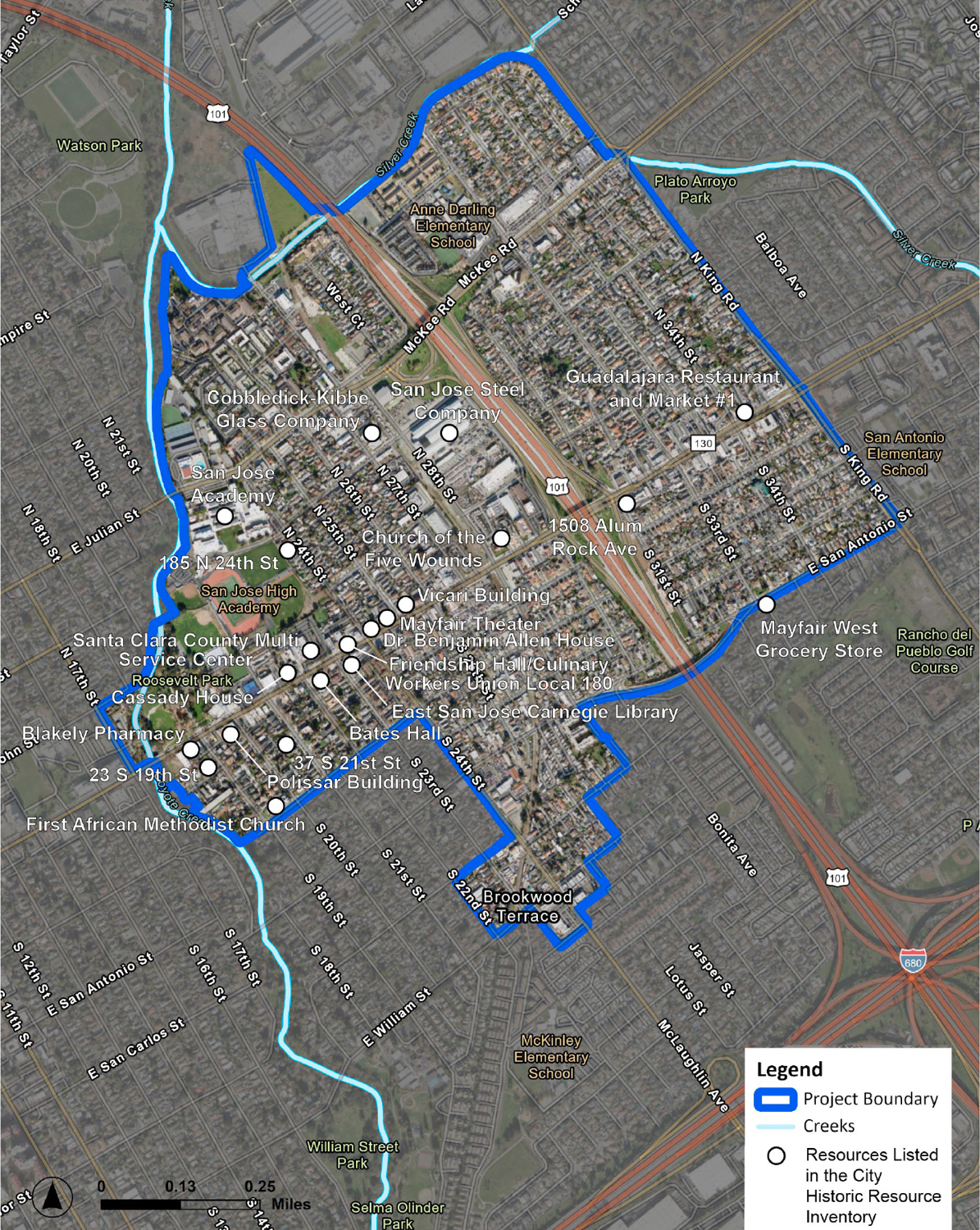 Five Wounds Urban Village Plan area map, illustration via plan set