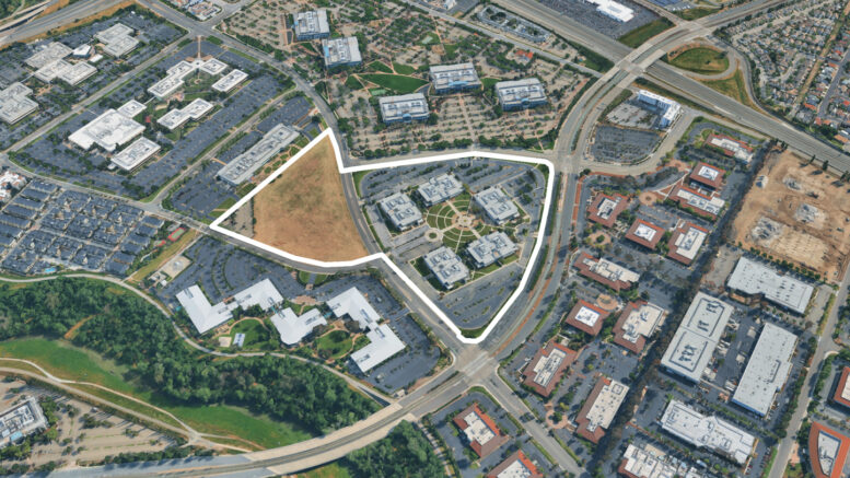 Murphy Village outlined approximately by YIMBY, image via Google Satellite