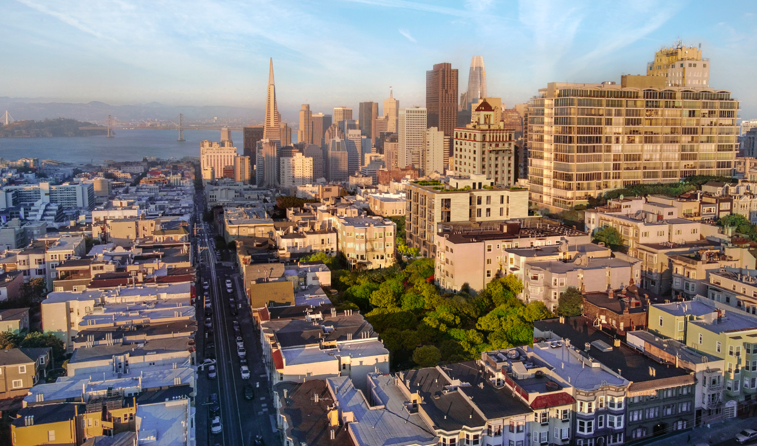 1320 Washington Street aerial view, rendering by Handel Architects