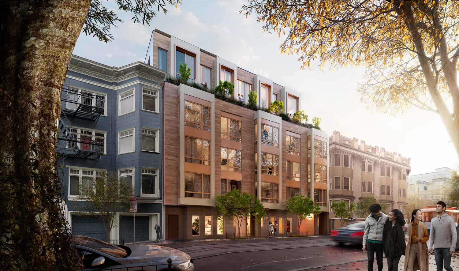 1320 Washington Street establishing view, rendering by Handel Architects