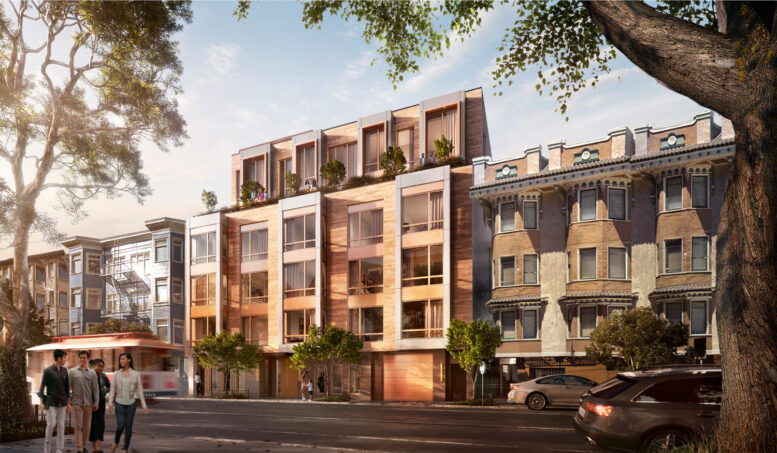1320 Washington Street pedestrian view, rendering by Handel Architects
