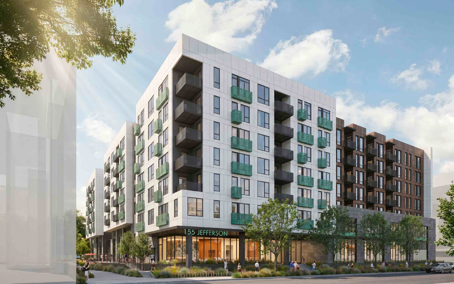 155 Jefferson Street corner view, rendering by KTGY