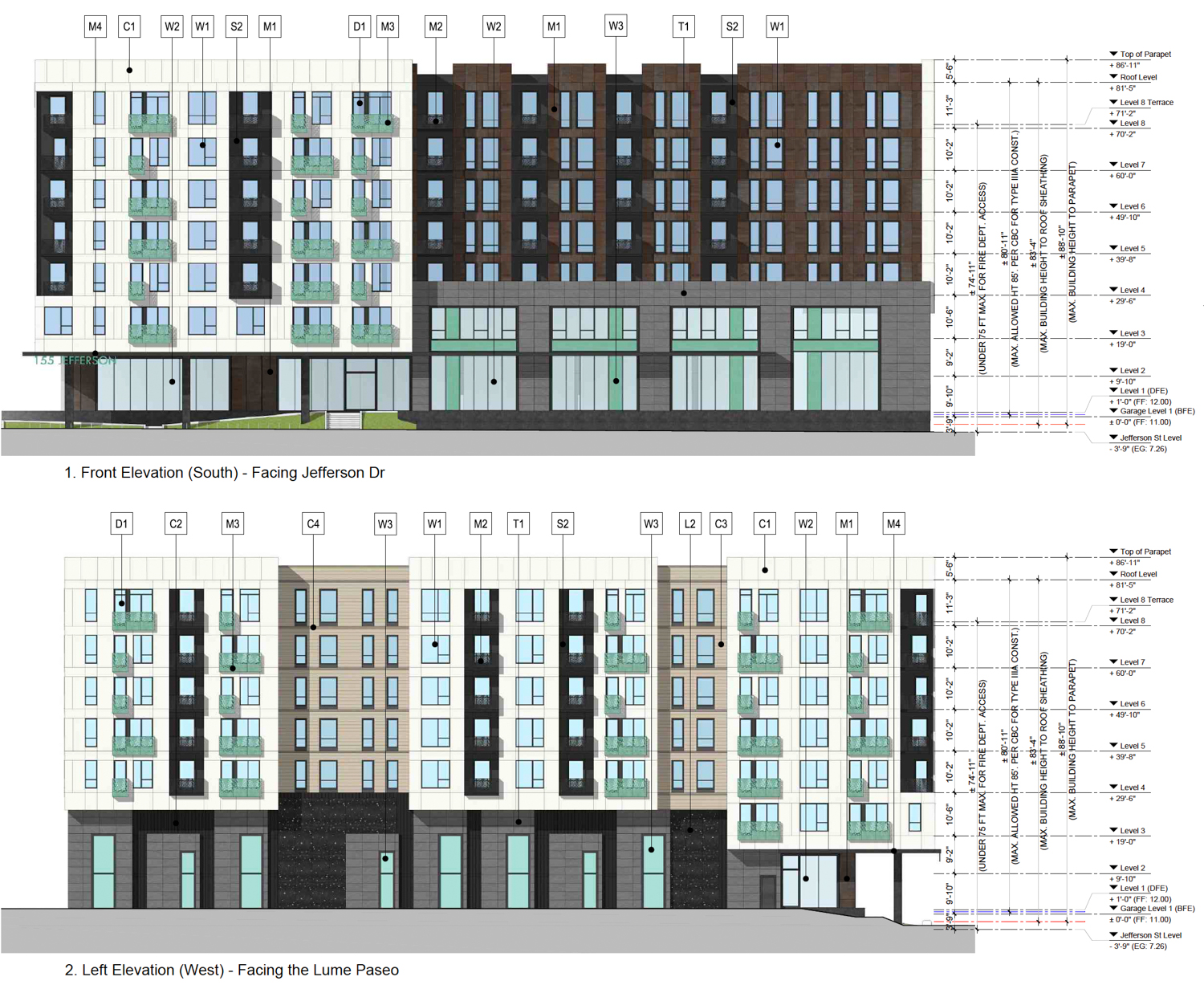 155 Jefferson Street facade elevation, illustration by KTGY