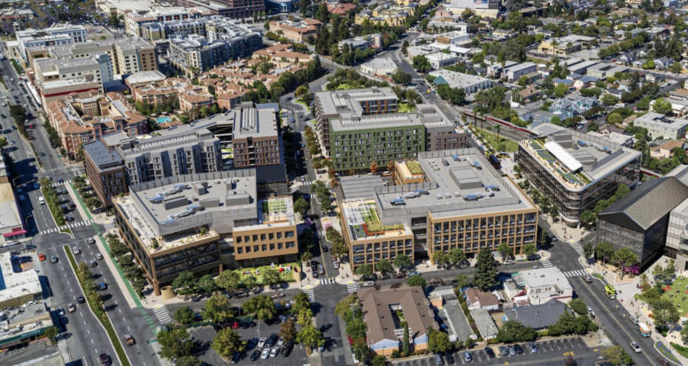 1555 El Camino Real Aerial Rendering, image via HSR