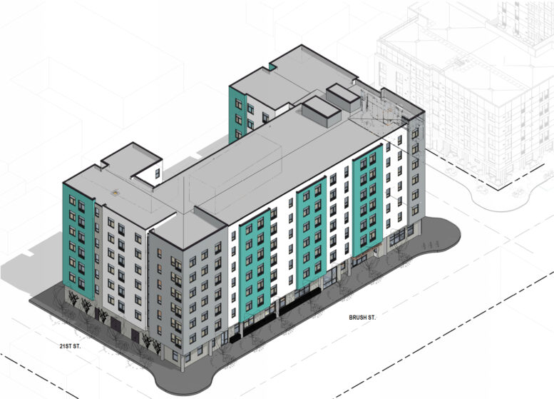 2101 Brush Street isometric view, illustration by PYATOK