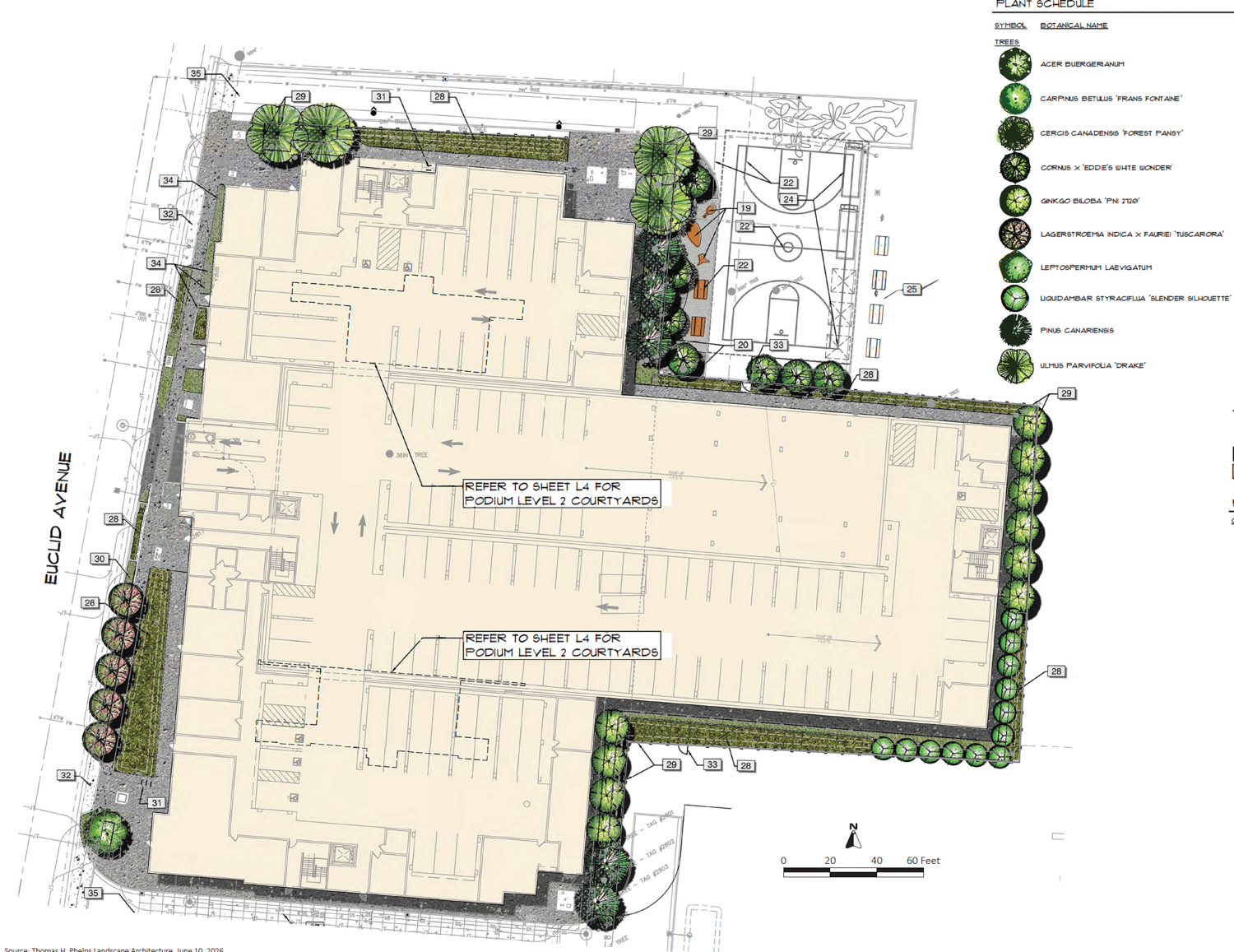 2120-2160 Euclid Avenue parcel 2, illustration by Thomas Phelps Landscape Architecture